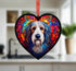 Bearded Collie Stained Glass Effect Heart Suncatcher